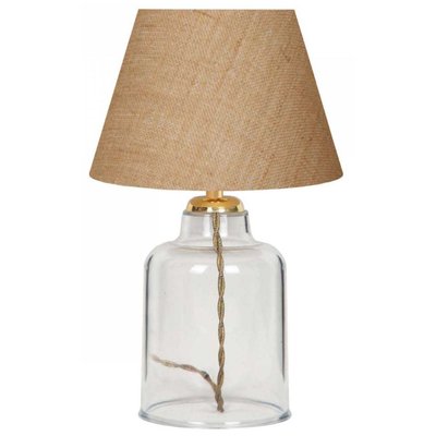 Lampe à poser en plastique transparent et tissu Léa HANAH HOME