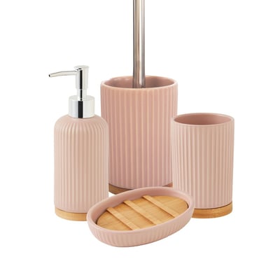 Set salle de bain strié 4 pièces céramique bambou SMART GUY LEVASSEUR
