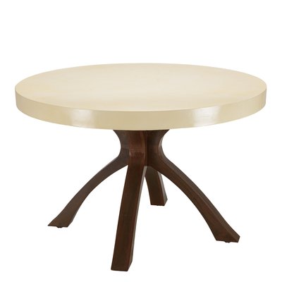 Table à manger ronde plateau béton 120 cm pied métal BRASILIA PIER IMPORT