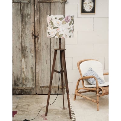 Lampadaire à l'abat-jour floral Julien N°407 - Bon état DEBONGOUT