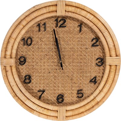 horloge murale en rotin et bois style naturel décoratif RECOLLECTION