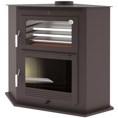 FM Poêle à bois d'angle HL-100 R 9,5kW avec four FM BIOMASA