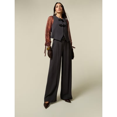Pantalon palazzo avec ceinture et pinces OLTRE