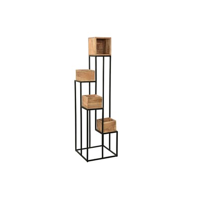 Support de plantes en bois massif et métal noir L43 cm PIANO MILIBOO