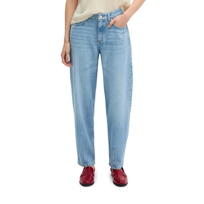 Jeans modèle Lara, coupe  barrel  et longueur raccourcie en mélange de lyocell et de coton bio MARC O'POLO