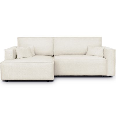 Canapé d'angle à gauche convertible 3 places en tissu bouclé - ASTI HOMIFAB