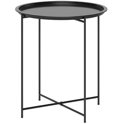 Table d'appoint de terrasse Acier Noir OUTSUNNY