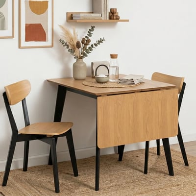 Table à manger carrée extensible en bois L80/120 - LETA HELLIN, DEPUIS 1862