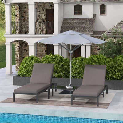 Ensemble de 2 bains de soleil inclinables avec matelas déhoussables OUTSUNNY