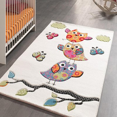 Tapis enfant tissé motif animaux CHOUETTE UN AMOUR DE TAPIS