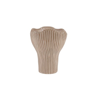 Vase en céramique strié finition ondulée, H22cm ORNAMI