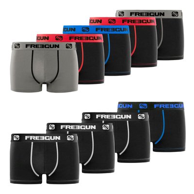 Lot de 9 Boxers coton uni FREEGUN