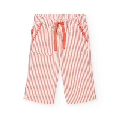 Pantalon en coton avec imprimé rayures BOBOLI