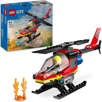 L'hélicoptère de secours des pompiers LEGO