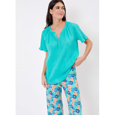 Top col tunisien coton bio uni KLERVIA LA FIANCÉE