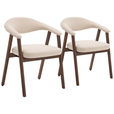 Lot de 2 chaises en bois et tissu boucle, BARBARA HAPPY GARDEN