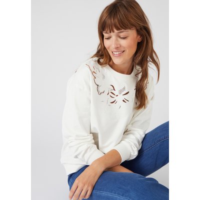 Sweat broderie et guipure DAMART