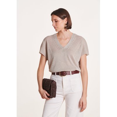 Pull oversize irisé à col V LA FEE MARABOUTEE