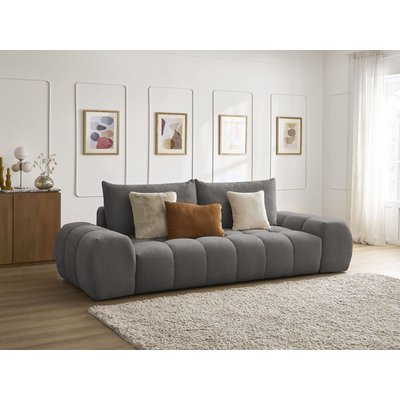 Canapé droit convertible 3 places en tissu texturé, EVEREST BOBOCHIC