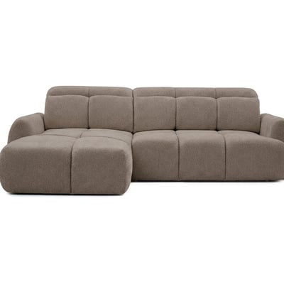 Canapé d'angle convertible 3 places en tissu chenille, RUBY BOBOCHIC