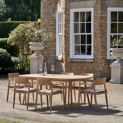 Salita Teak Wood 6 Seater Patio Dining Set SO'HOME