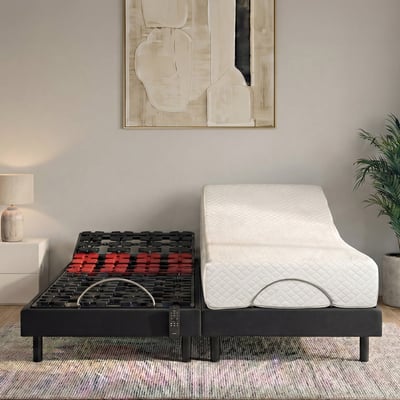 Ensemble Matelas Mousse Accueil Mémoire de forme + Sommier électrique SuperFlex 70x190 cm BELLECOUR