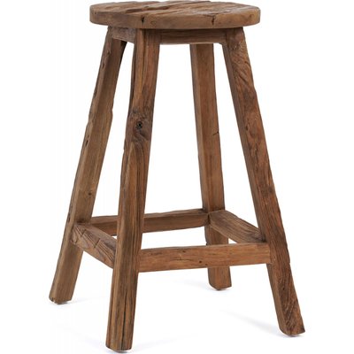 Tabouret de bar natural en teck recyclé Bazar Bizar RECOLLECTION