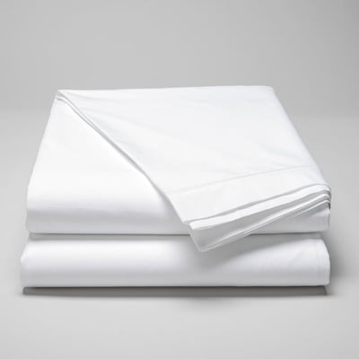 Drap plat percale de coton peigné 160 fils - 400tc STOCKHOLM COTTON & CO
