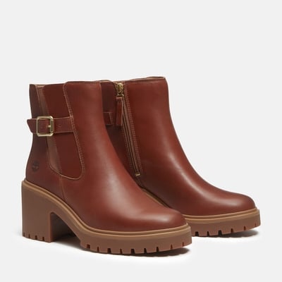 Stone Heights Mid Chelsea Heeled Leather Ankle Boots TIMBERLAND