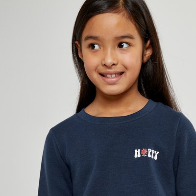 Sweat de gola redonda, com mensagem, em moletão LA REDOUTE COLLECTIONS