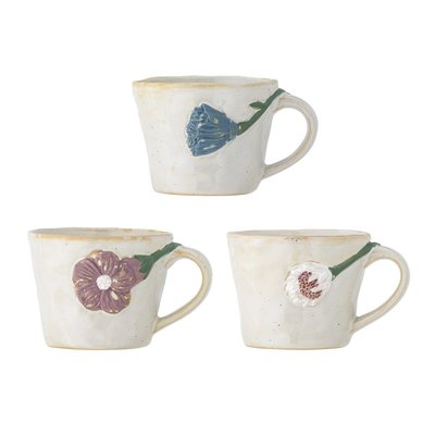 Tasses grès fleurs  Loua set de 3 BLOOMINGVILLE