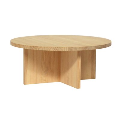 Table basse ronde en pin massif non verni TURQUETA NAAN FURNITURE