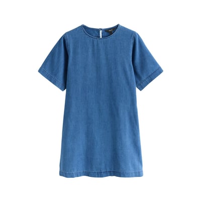 Robe t-shirt courte légère en denim NEXT