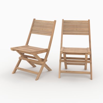 Lot de 2 chaises de jardin pliantes en teck - NIDO RENDEZ-VOUS DÉCO