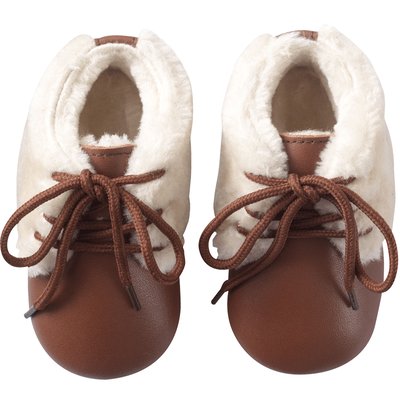 Chaussures Bébé Cuir Souple Fourrées Toudoo Marron TICHOUPS