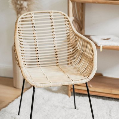 Fauteuil enfant en rotin et pieds métal - JAVA SAUDARA COLLECTIONS