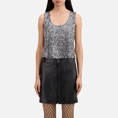 Débardeur court col rond et sequins THE KOOPLES