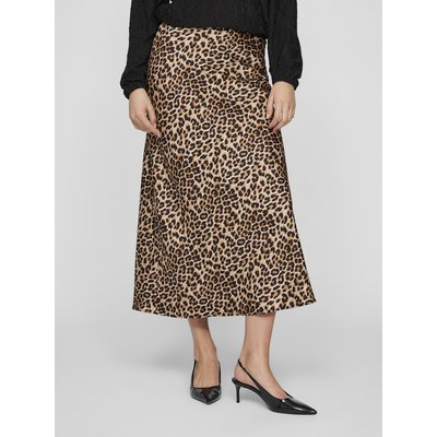 Gonna in raso leopardato, vita alta VILA