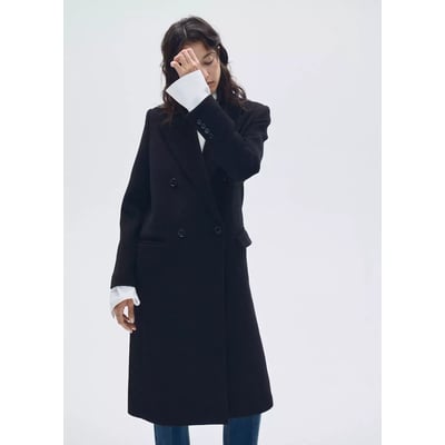 Manteau laine mélangée croisé MANGO