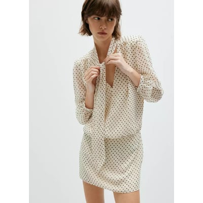 Robe à pois avec détail foulard MANGO