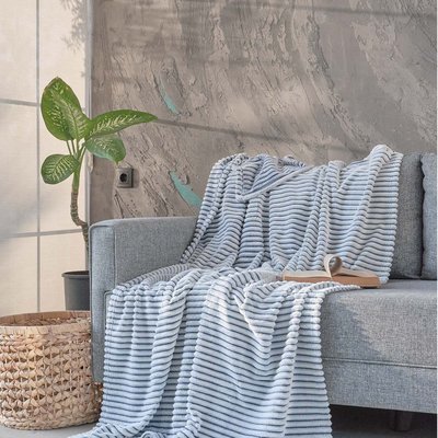 Plaid polaire côtelé extra doux et chaud KASH SENSEI MAISON