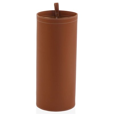 Porte-parapluies rond en similicuir terracotta 20x20x48cm VERSA