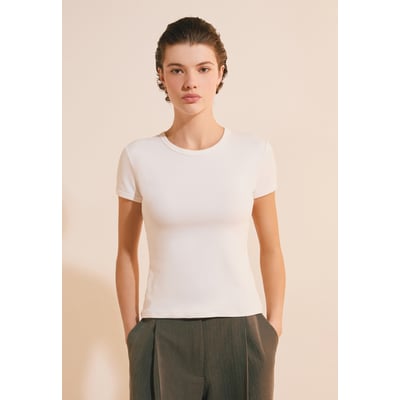 T-shirt manches courtes avec coton modal TANDEM ETAM