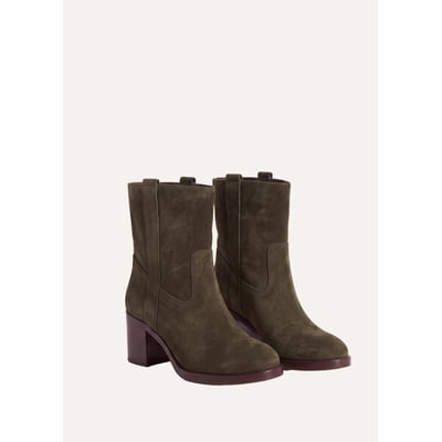 Bottines à talons en croûte de cuir LA FEE MARABOUTEE