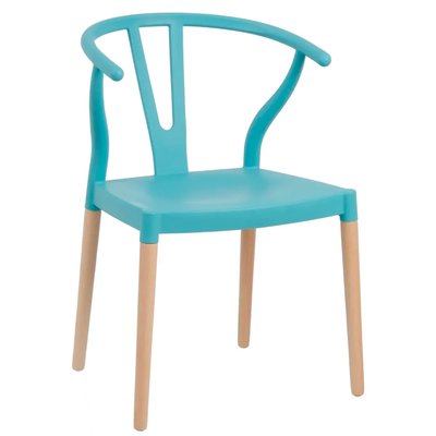 Chaise bois et plastique bleu 46x42x78.5cm WADIGA