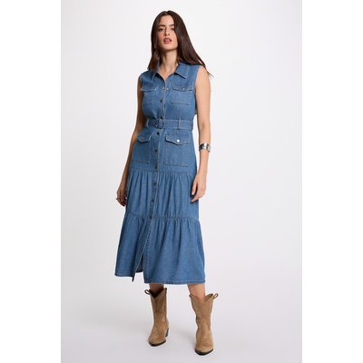 Robe longue droite en jean MORGAN