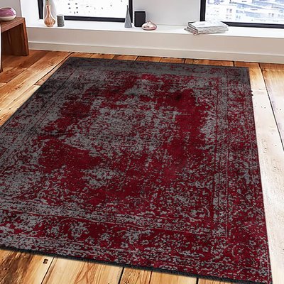 Tapis kilim tissé en coton motif abstrait REDTAGE UN AMOUR DE TAPIS