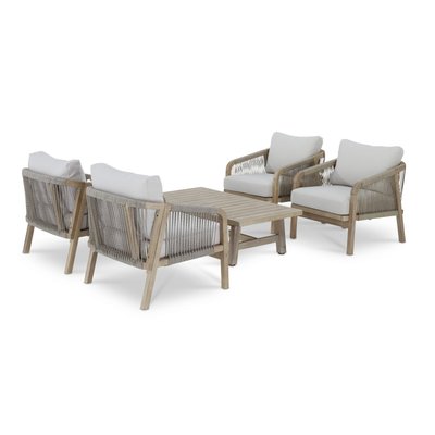 Salon de jardin 4 places, bois, SIENA DEFORA HOME