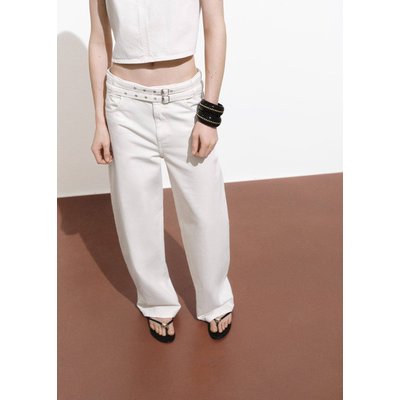 Jean droit double ceinture MANGO