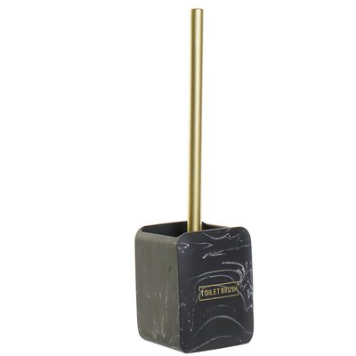 Brosse WC résine effet marbre noir 9.5x9.5x37cm WADIGA